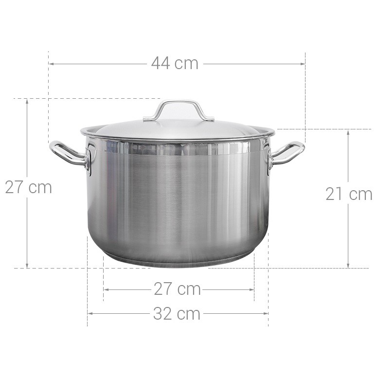 Nồi Fivestar inox 430 3 đáy nắp inox  32 cm FSN32001