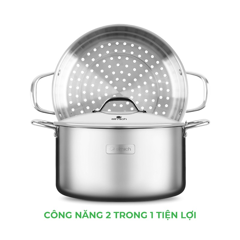 Nồi hấp đa năng inox liền khối Elmich Trimax CZ EL-3831 size 28cm