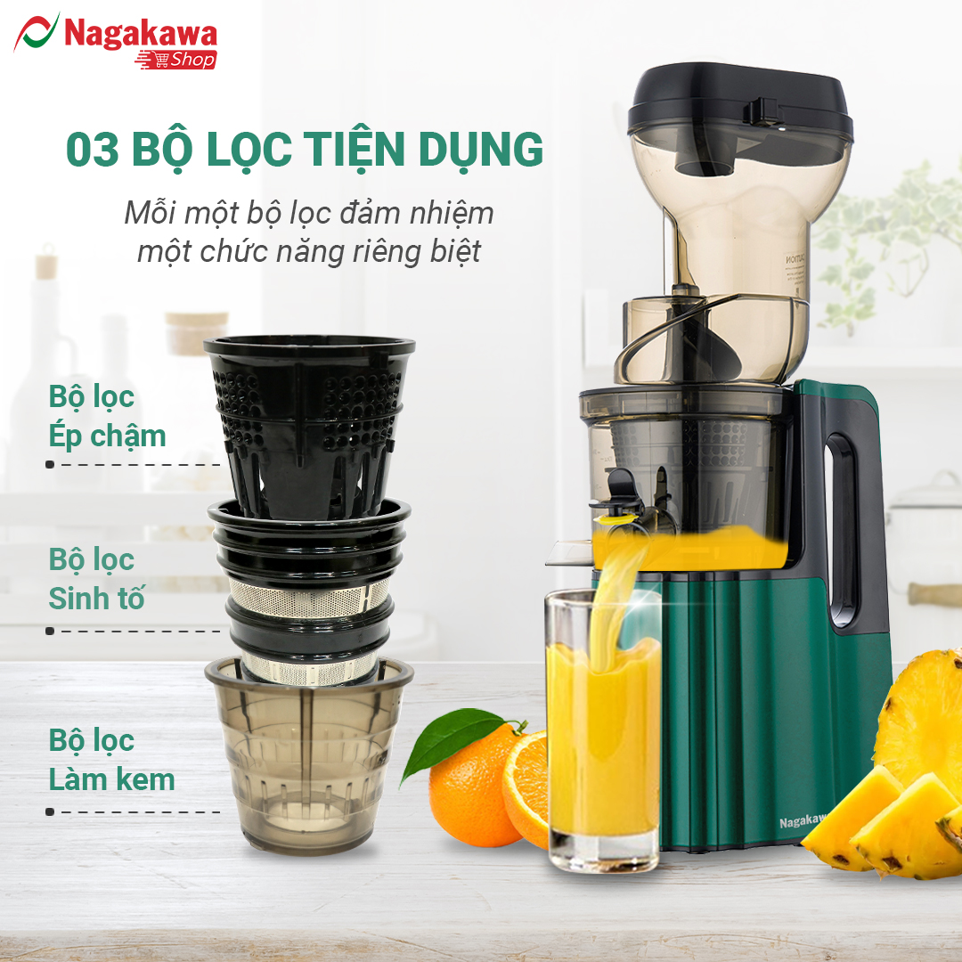 Máy ép chậm Nagakawa NAG0817 – Dung tích 300ml – Công suất 150w