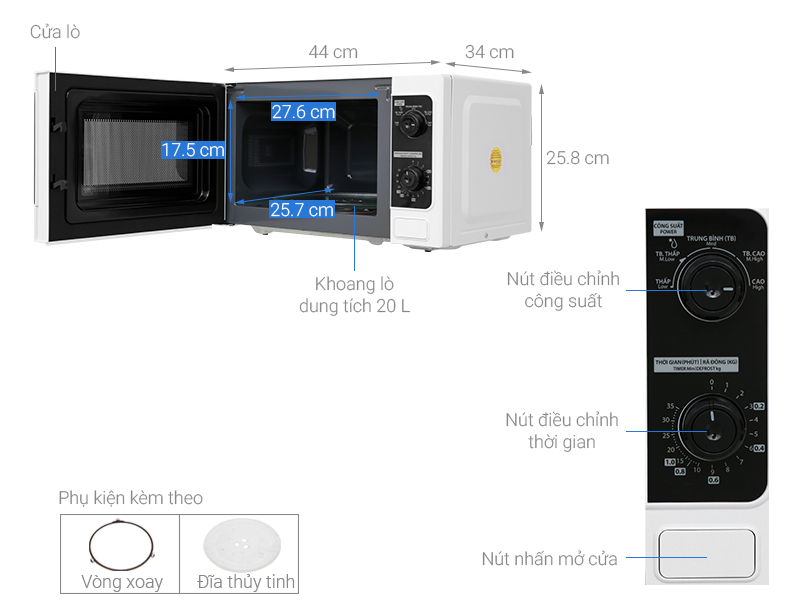 Lò vi sóng Toshiba ER-SM20(W1)VN 20 lít Thái lan