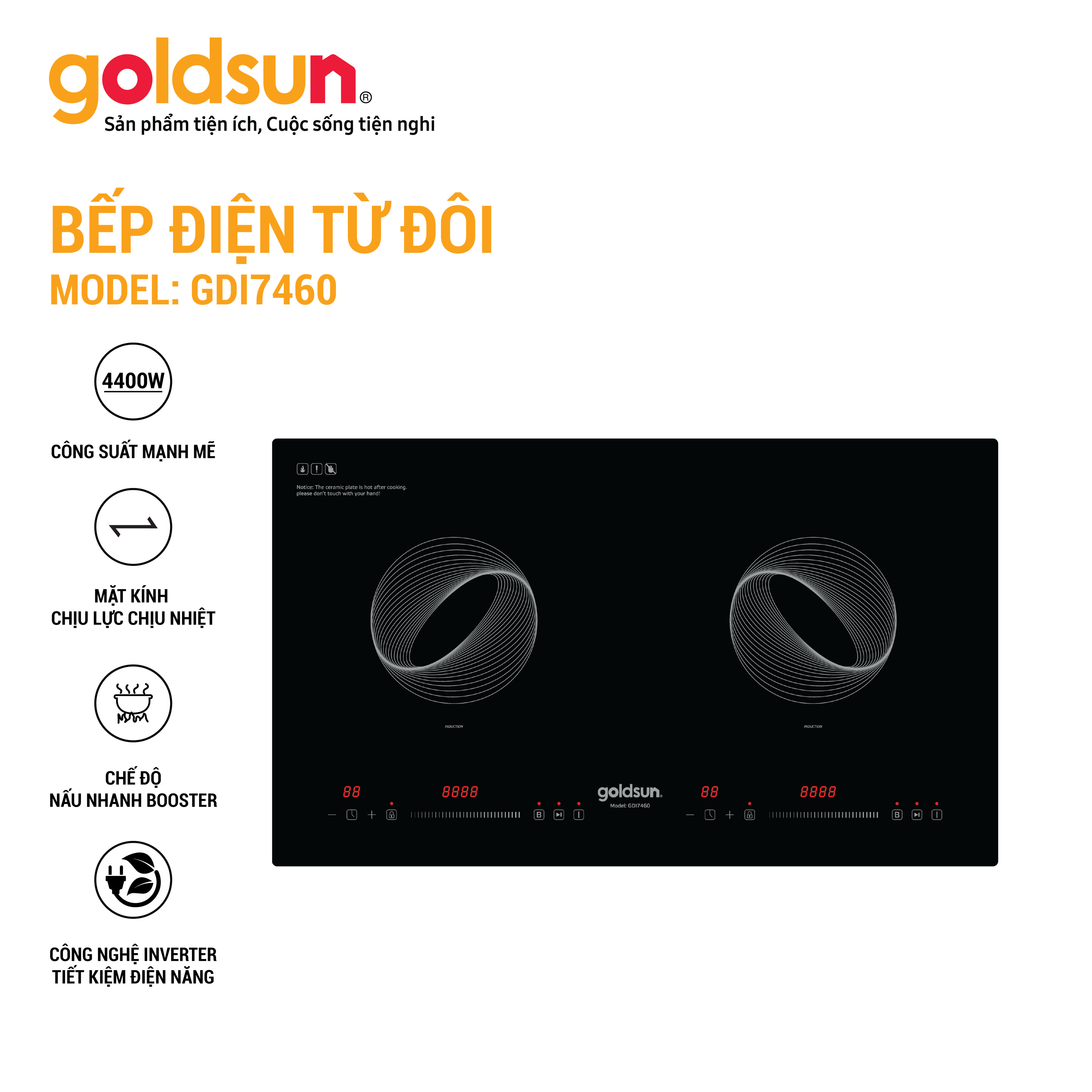 Bếp từ đôi Goldsun GDI7460