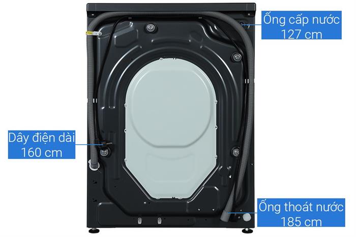 Máy giặt Aqua AW12-BD4657U1M(GN)cửa trước 12kg inverter, phân bổ nước giặt xả