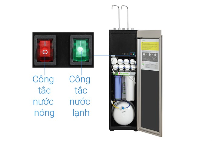 Máy lọc nước RO nóng nguội lạnh Hydrogen Kangaroo Sumire KG12A8 12 lõi