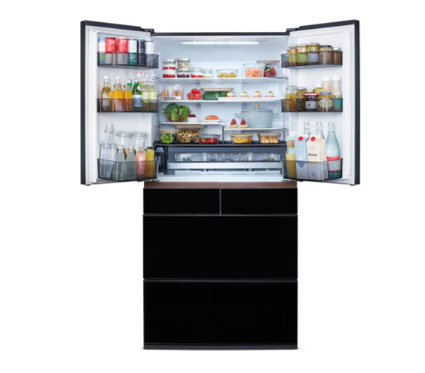 Tủ lạnh Hitachi R-GW670TV XK, 6 cửa ,670L ,làm đá tự động , mặt gương pha lê
