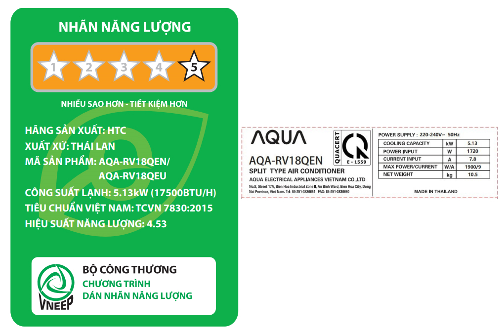 Điều hòa Aqua 1 chiều 18000Btu Inverter AQA-RV18QEN