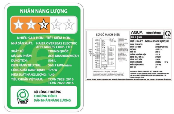 Tủ lạnh Aqua AQR-MA580XA(MC)U1 Inverter 508 lít