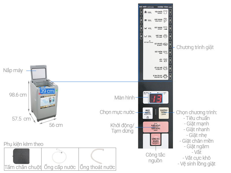 Máy giặt Aqua AQW-S90CT 9 Kg