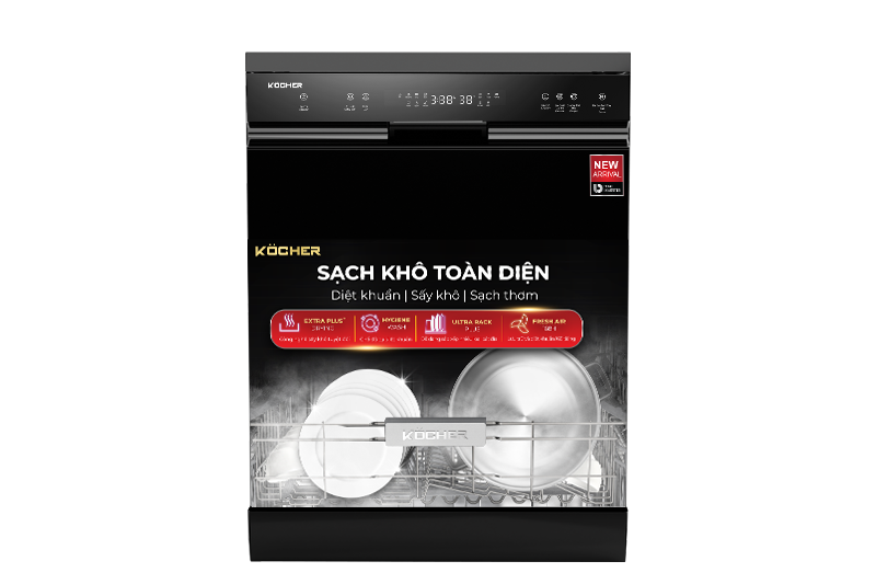 Máy rửa bát Kocher X15B 17 bộ độc lập sấy khí tươi Fresh Air 168H
