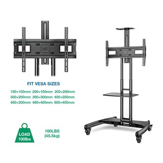 Giá treo tivi di động nhập khẩu AVA1500-60-1P  màu đen cho tivi 32-65 inch