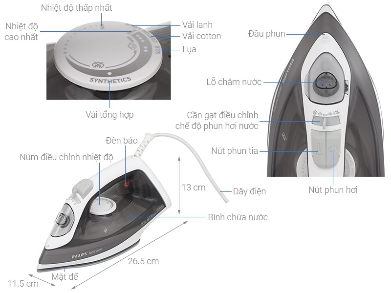 Bàn là hơi nước cầm tay Philips DST2020/80