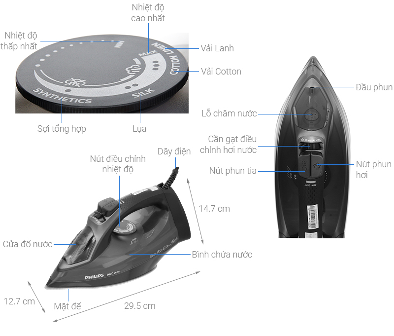 Bàn ủi hơi nước Philips DST5040/80 2600W