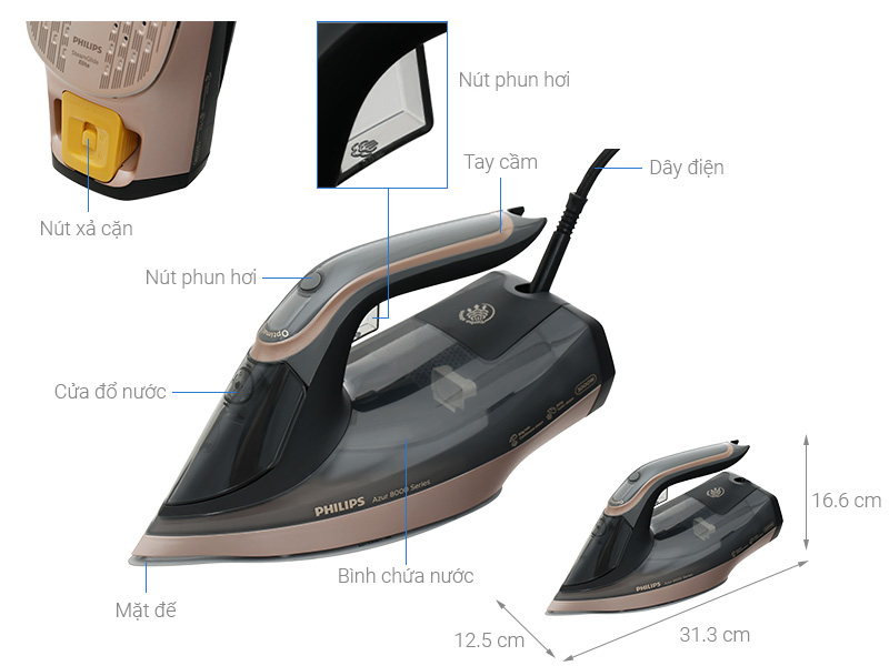 Bàn là hơi nước Philips DST8041/80 3000W