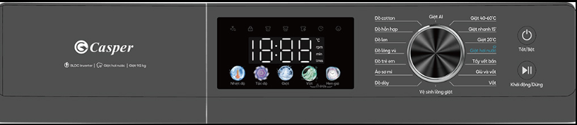 Máy giặt Casper WF-D95VGR1ProWash cửa ngang inverter, 9.5 kg