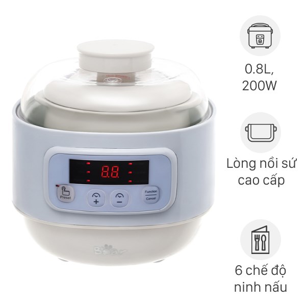 Nồi hầm nấu chậm Bear 0.8 lít DDZ-A08G2