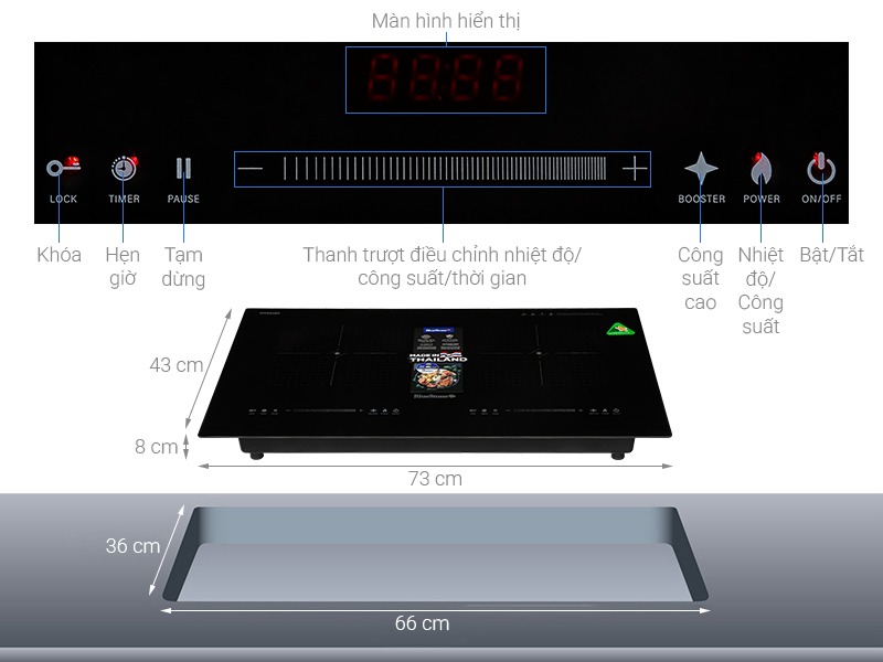 Bếp từ đôi BlueStone ICB-6939 5200W