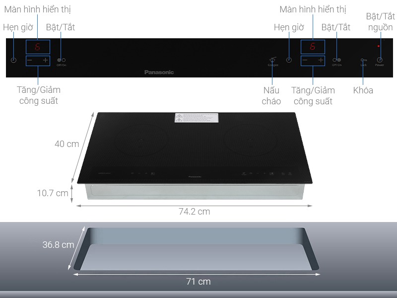Bếp từ đôi lắp âm Panasonic KY-A227EKRA