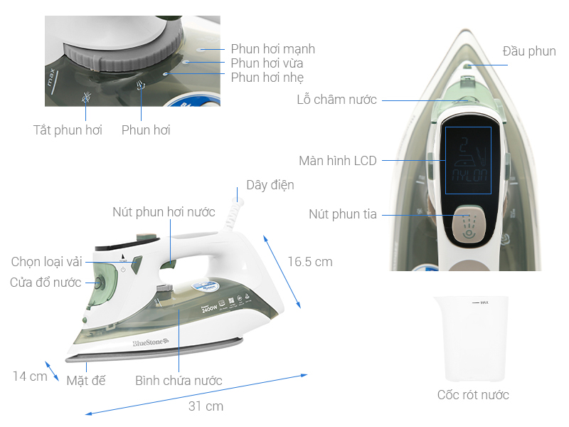 Bàn là hơi nước Bluestone SIB-3879
