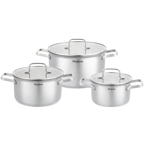 Bộ nồi inox cao cấp đáy liền Kangaroo KGCS3IP