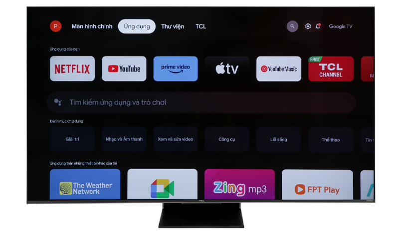 Google Tivi TCL 55C755 4K 55 inch QD-Mini LED 144hz