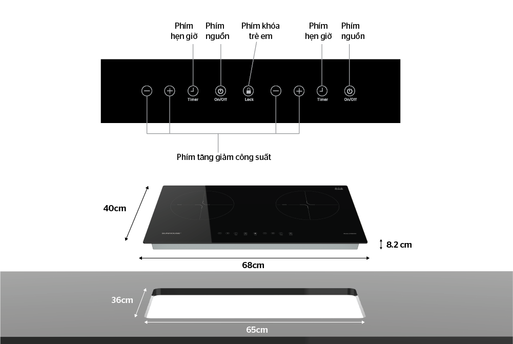 Bếp từ đôi Sunhouse SHB8100PLUS