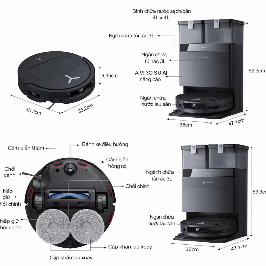 Robot hút bụi lau nhà Ecovacs Deebot T50 Pro Omni Gen 2