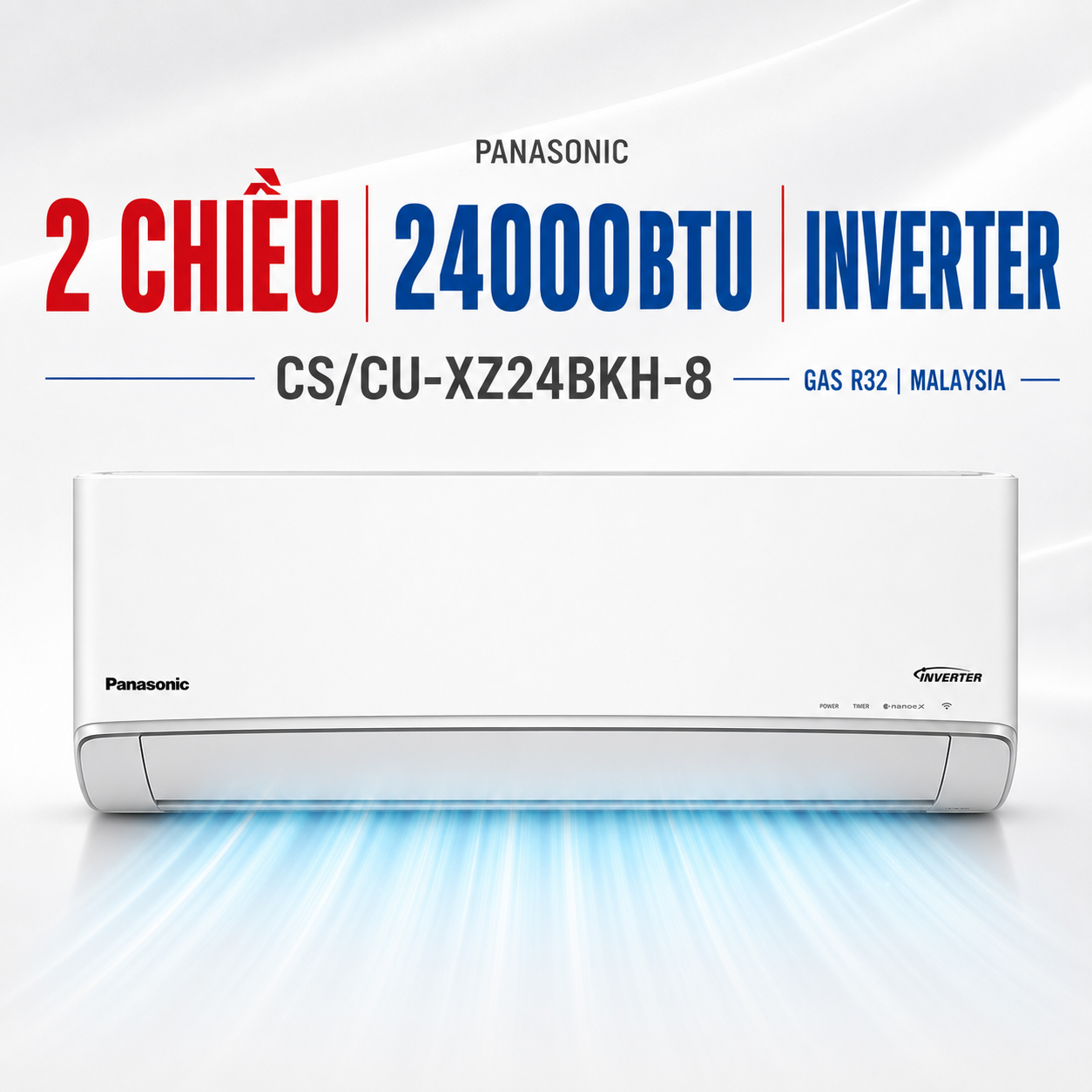 Điều hòa Panasonic  2 chiều 24000BTU Inverter CS/CU-XZ24BKH-8 cao cấp