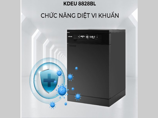 Máy rửa bát Kocher KDEU-8828BLACK 13 bộ độc lập, sấy khô 3D nhập Malaysia