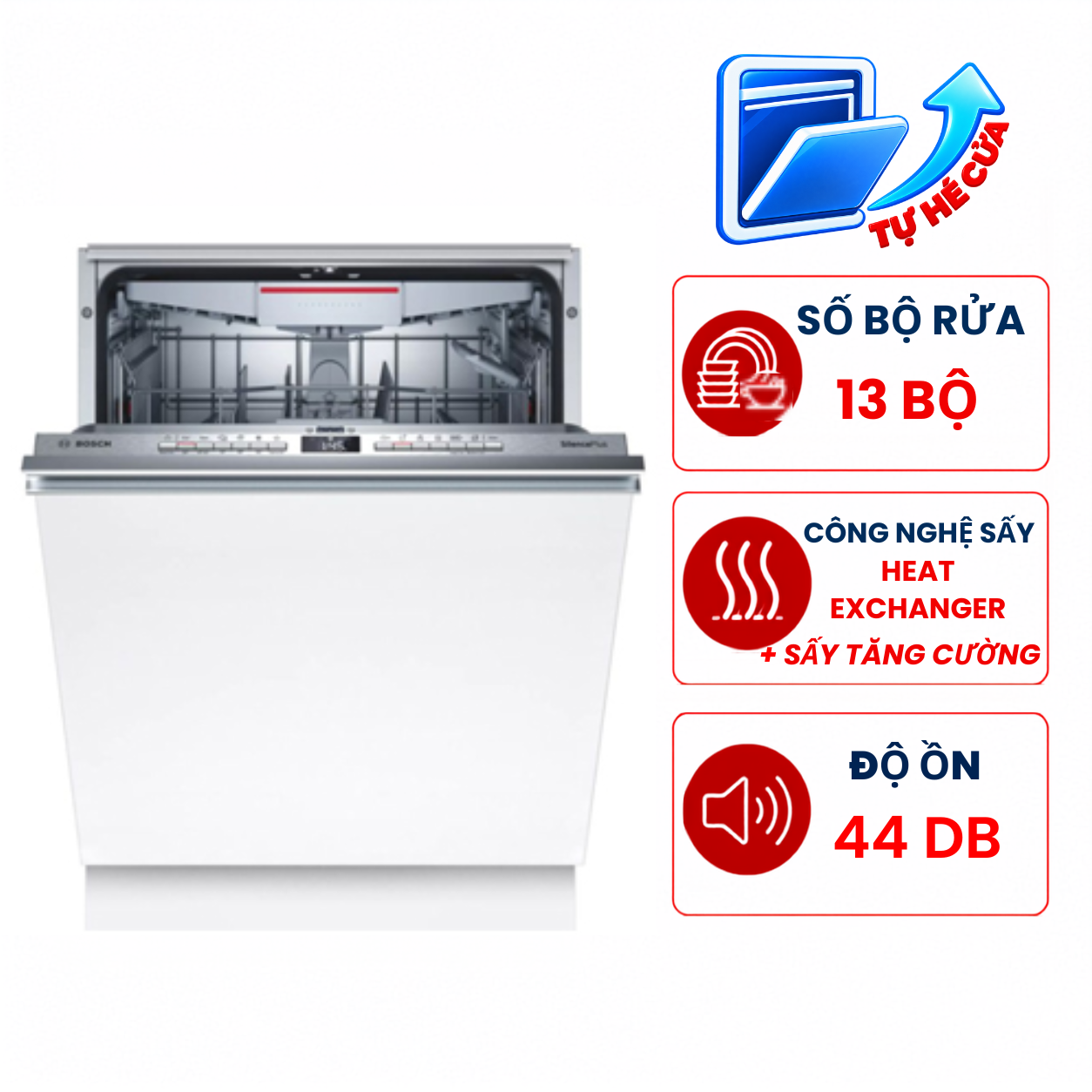 Máy rửa bát Bosch SMV4ECX14E Seri 4, 13 bộ âm tủ Nhập Đức