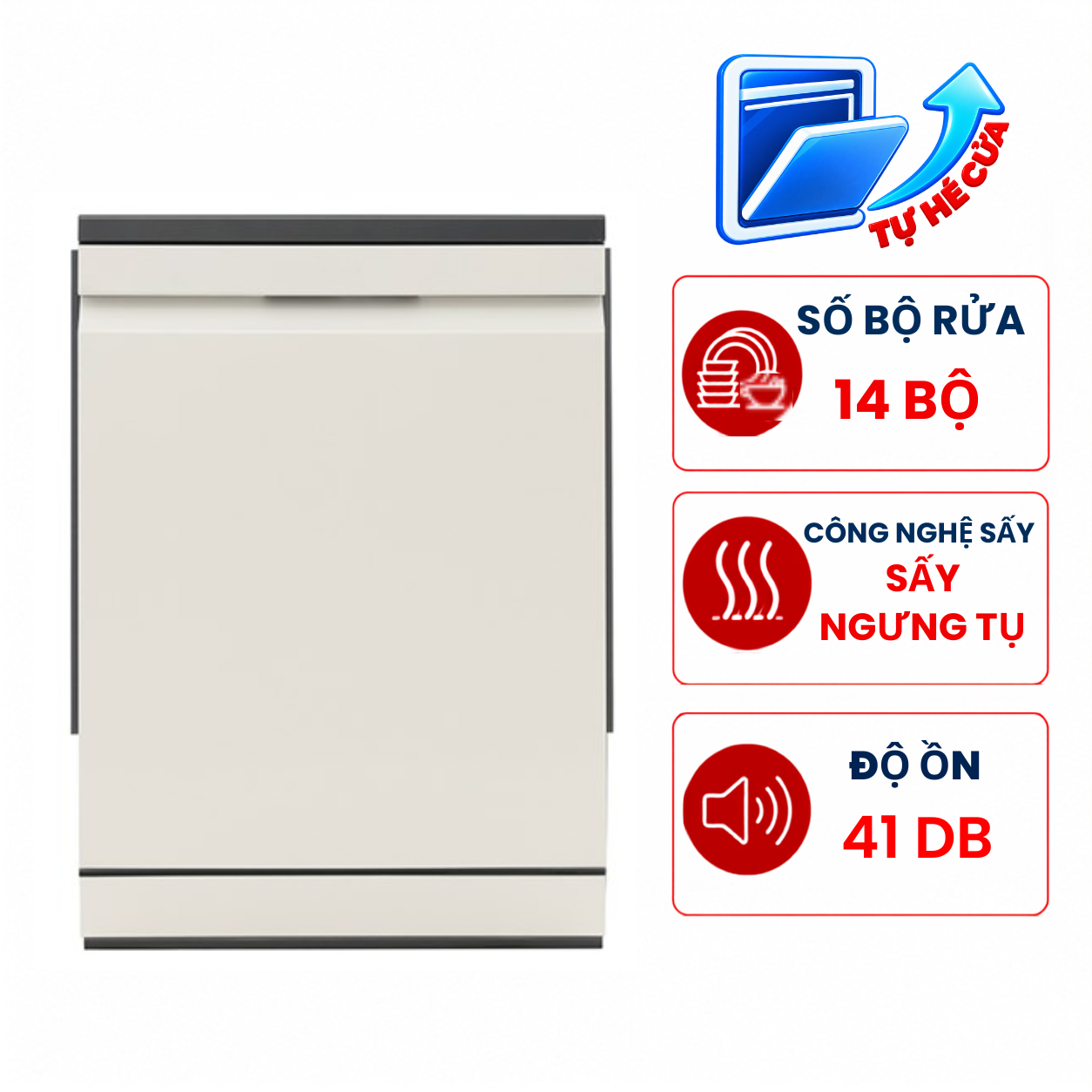 Máy rửa bát LG LDT14BGA3 14 bộ độc lập, sấy ngưng tụ, nhập Hàn Quốc