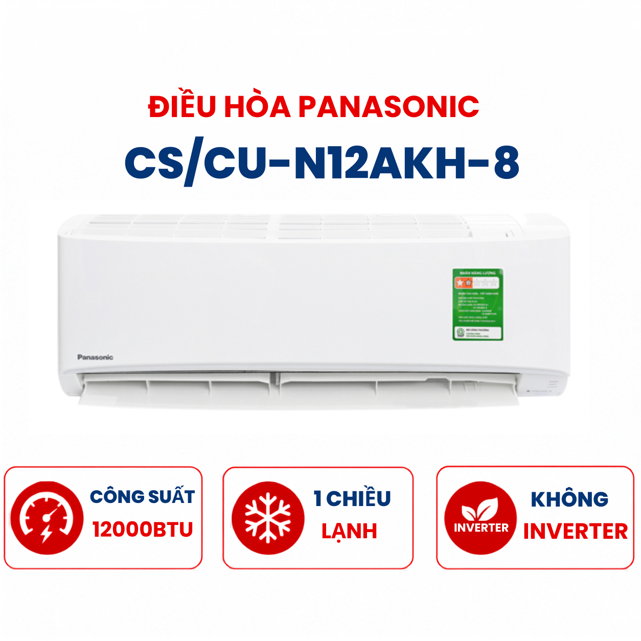 Điều hòa Panasonic 1 chiều 12000Btu CS/CU-N12AKH-8