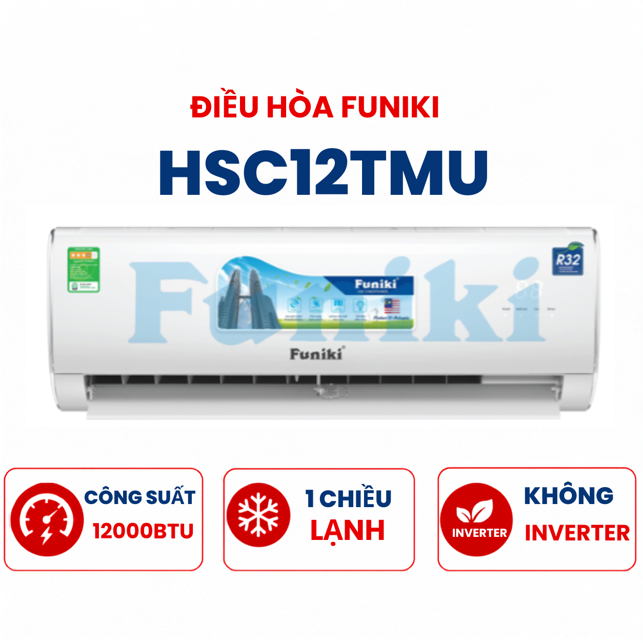 Điều hòa Funiki 1 chiều 12.000BTU HSC12TMU
