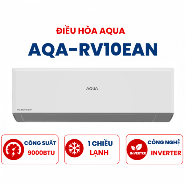 Điều hòa Aqua 1 chiều 9000BTU Inverter AQA-RV10EAN