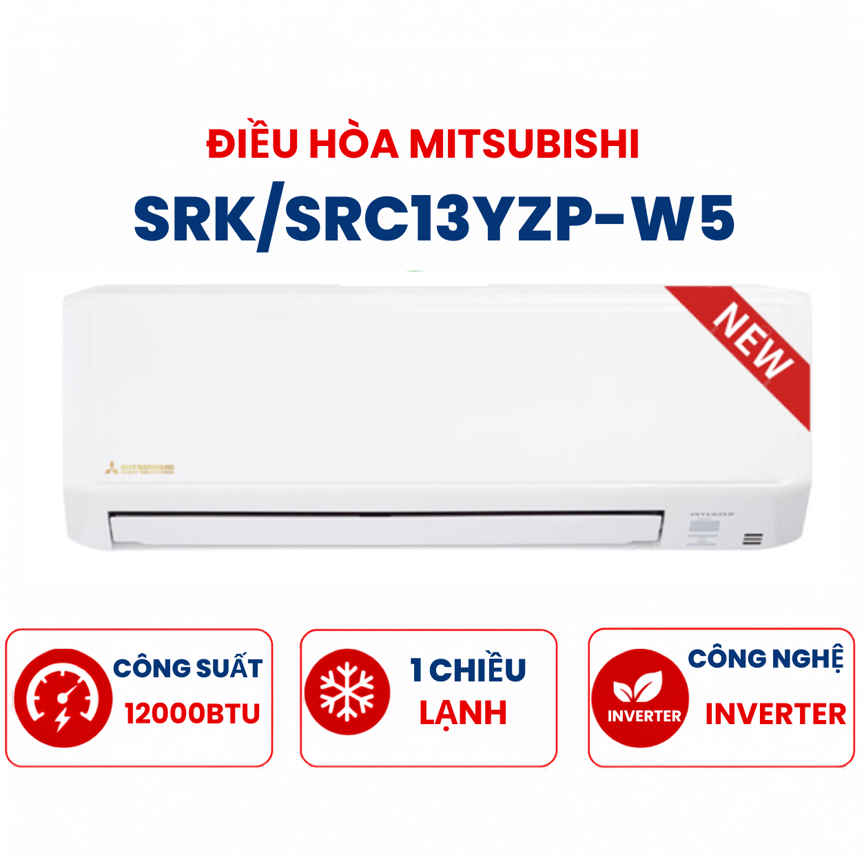 Điều hòa Mitsubishi Heavy 1 chiều 12000BTU Inverter SRK13YZP-W5
