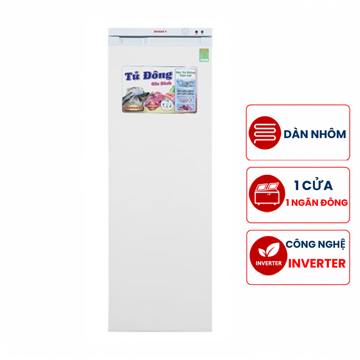 Tủ đông Sanaky  VH-230VD3 Inverter 213L( trắng )