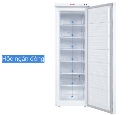 Tủ đông đứng Sanaky VH-230VD3(T) Inverter 213L, màu trắng