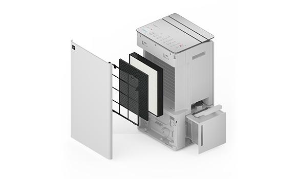 Máy lọc không khí và hút ẩm Sharp DW-T30FV-W (77m²/30lít)