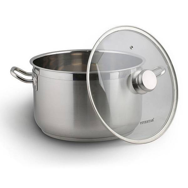 Nồi Fivestar inox 304 3 đáy Romannắp kính P20 FPN20003