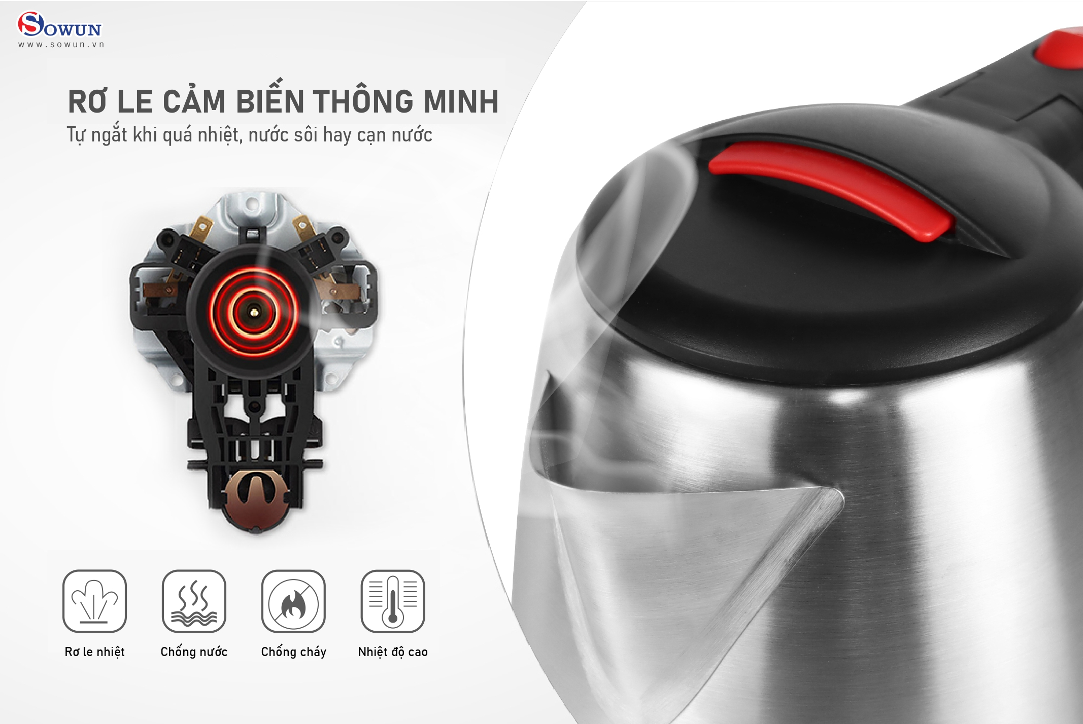 Ấm siêu tốc Sowun SW1635 1.8 lít