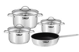 Bộ nồi 4 chiếc vung kính Chefs EHCW4430