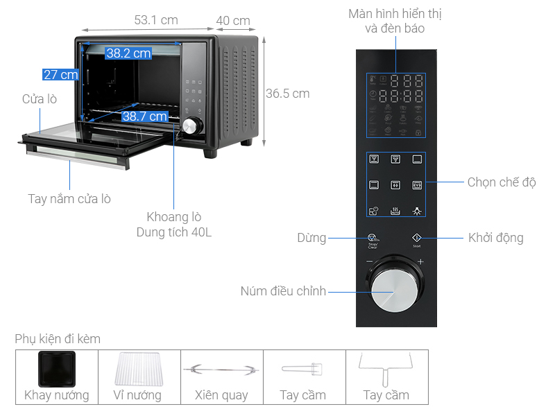 Lò nướng Electrolux EOT40DBD 40 lít