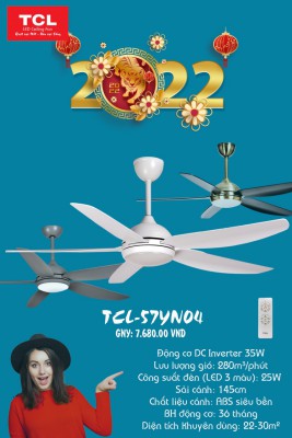 Quạt trần đèn 5 cánh TCL TCL57-YN04(W)