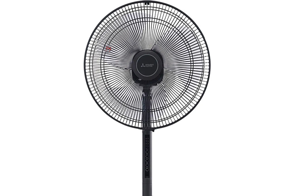 Quạt cây Mitsubishi LV16S-RA CY-GY 3 cánh 47W màu xám đậm có điều khiển từ xa