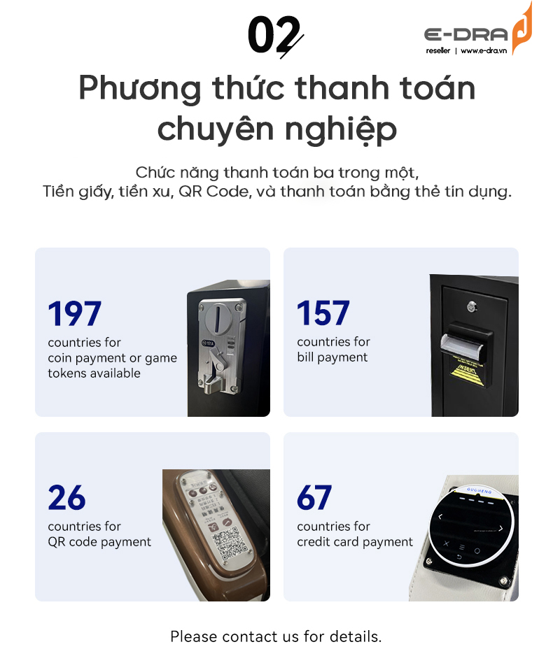 Ghế massage bi di động, tính tiền EDRA EMC117B