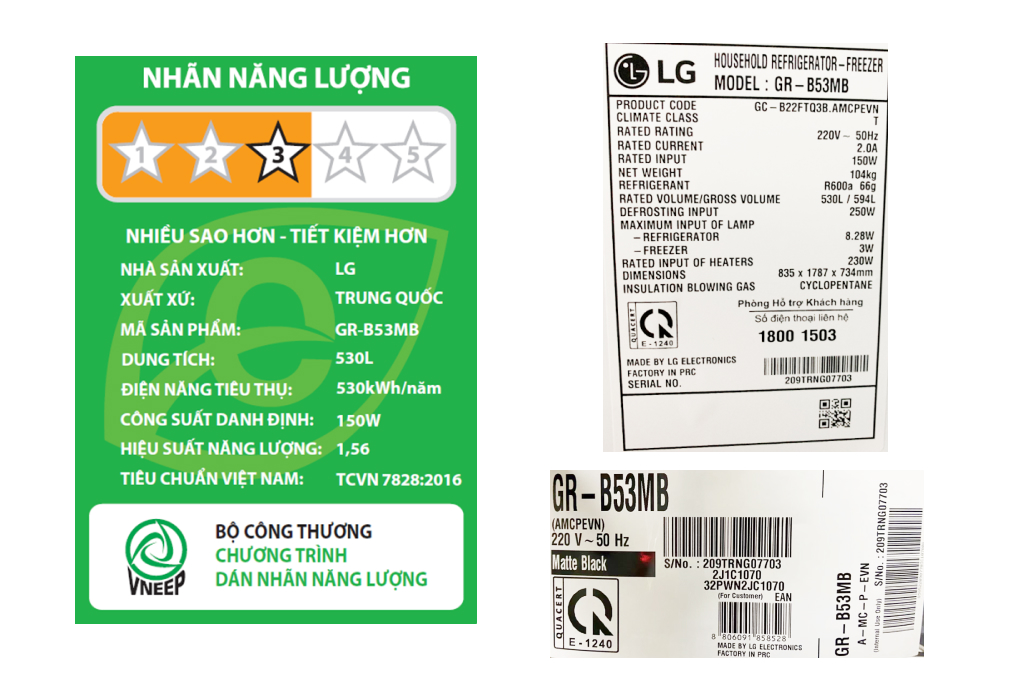 Tủ lạnh LG GR-B53MB Inverter 530 lít