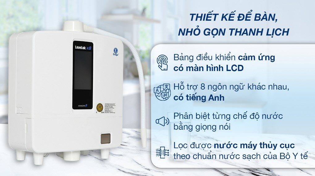 Máy lọc nước ion kiềm Kangen LeveLuk K8 8 tấm điện cực