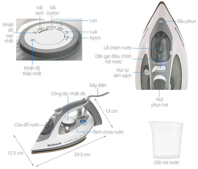 Bàn ủi hơi nước Bluestone SIB-3836