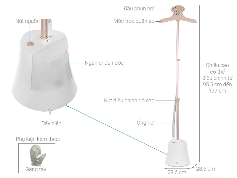 Bàn là cây Panasonic NI-GSG060WRA 2000W