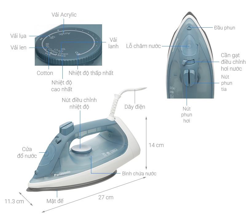 Bàn là hơi nước Panasonic NI-S430GRA 2300W