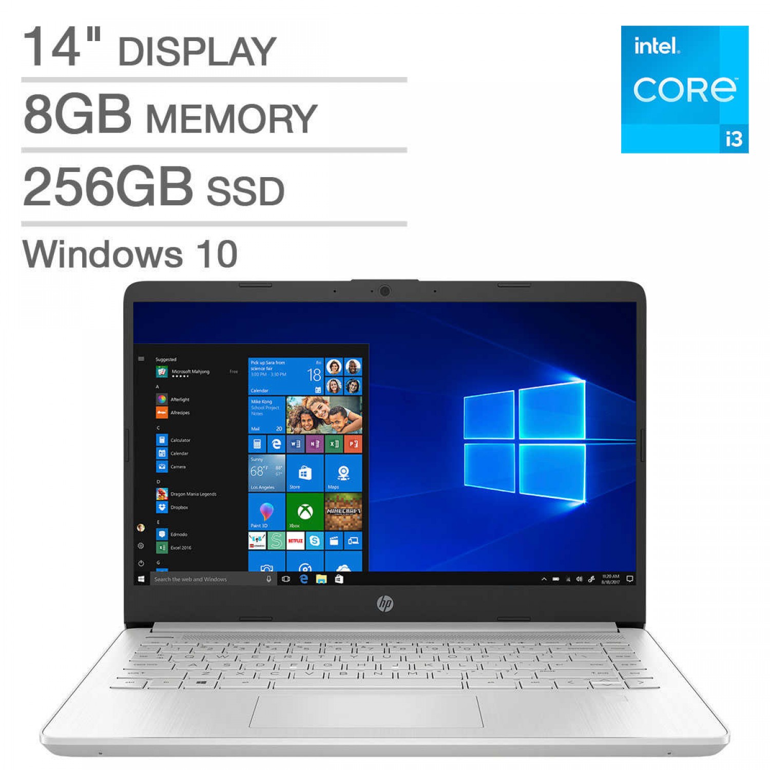 Laptop HP 14-DQ2043CL (Core i3-1125G4/256GB SSD/8GB RAM/14" FHD IPS Display/Win10/ Nhập khẩu