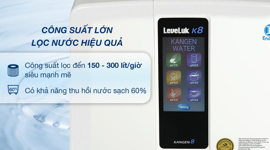 Máy lọc nước ion kiềm Kangen LeveLuk K8 8 tấm điện cực